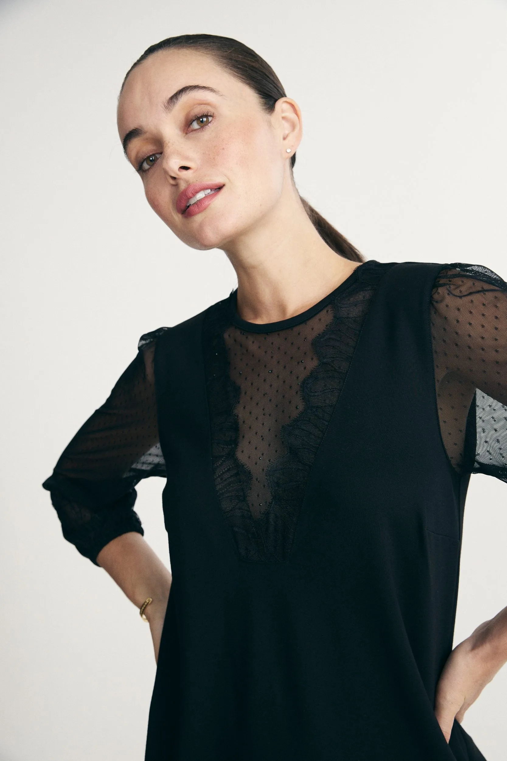 Straight dress with lace details sold by Tristan Style product image thumbnail 3