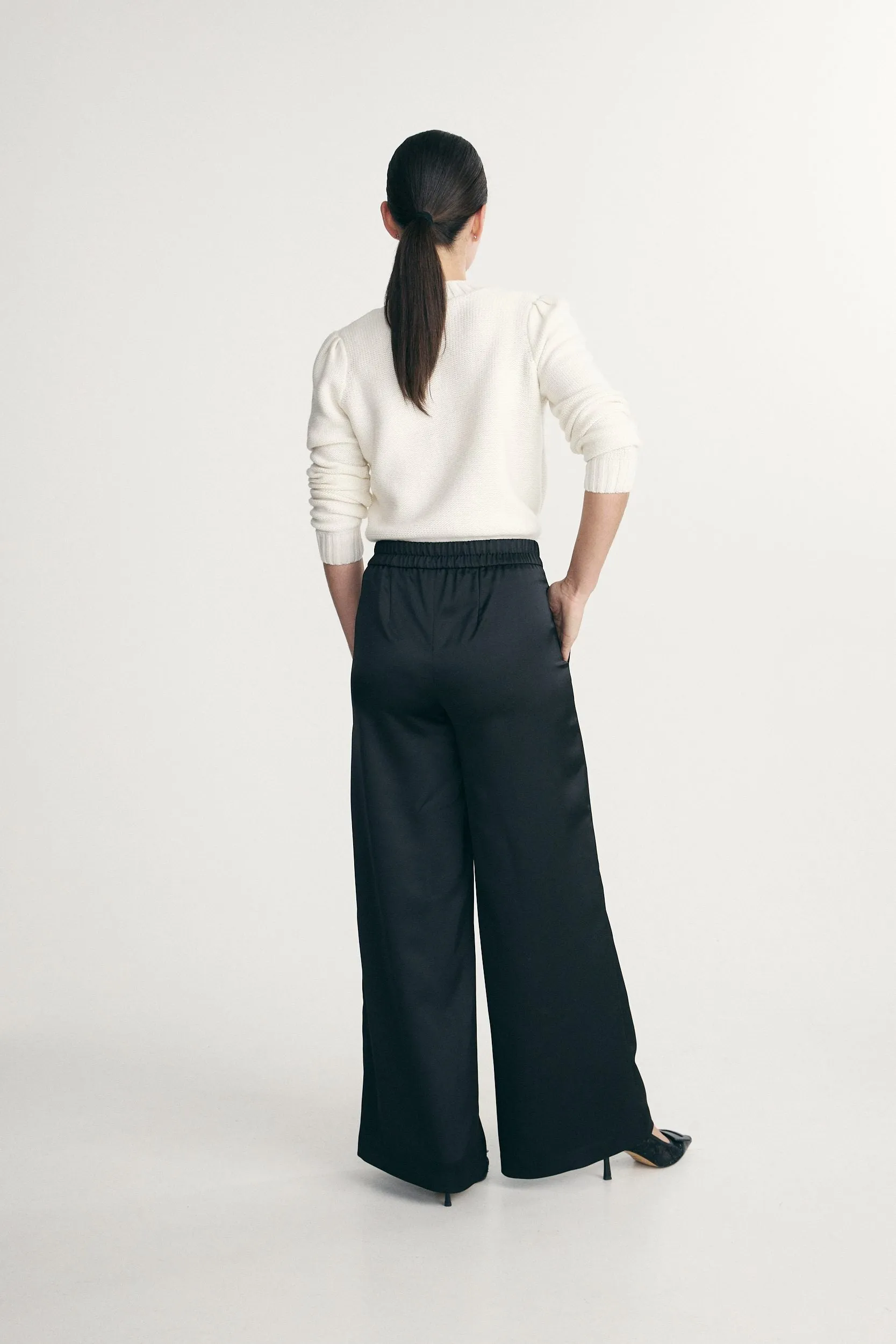 Wide leg satin pants sold by Tristan Style product image thumbnail 4