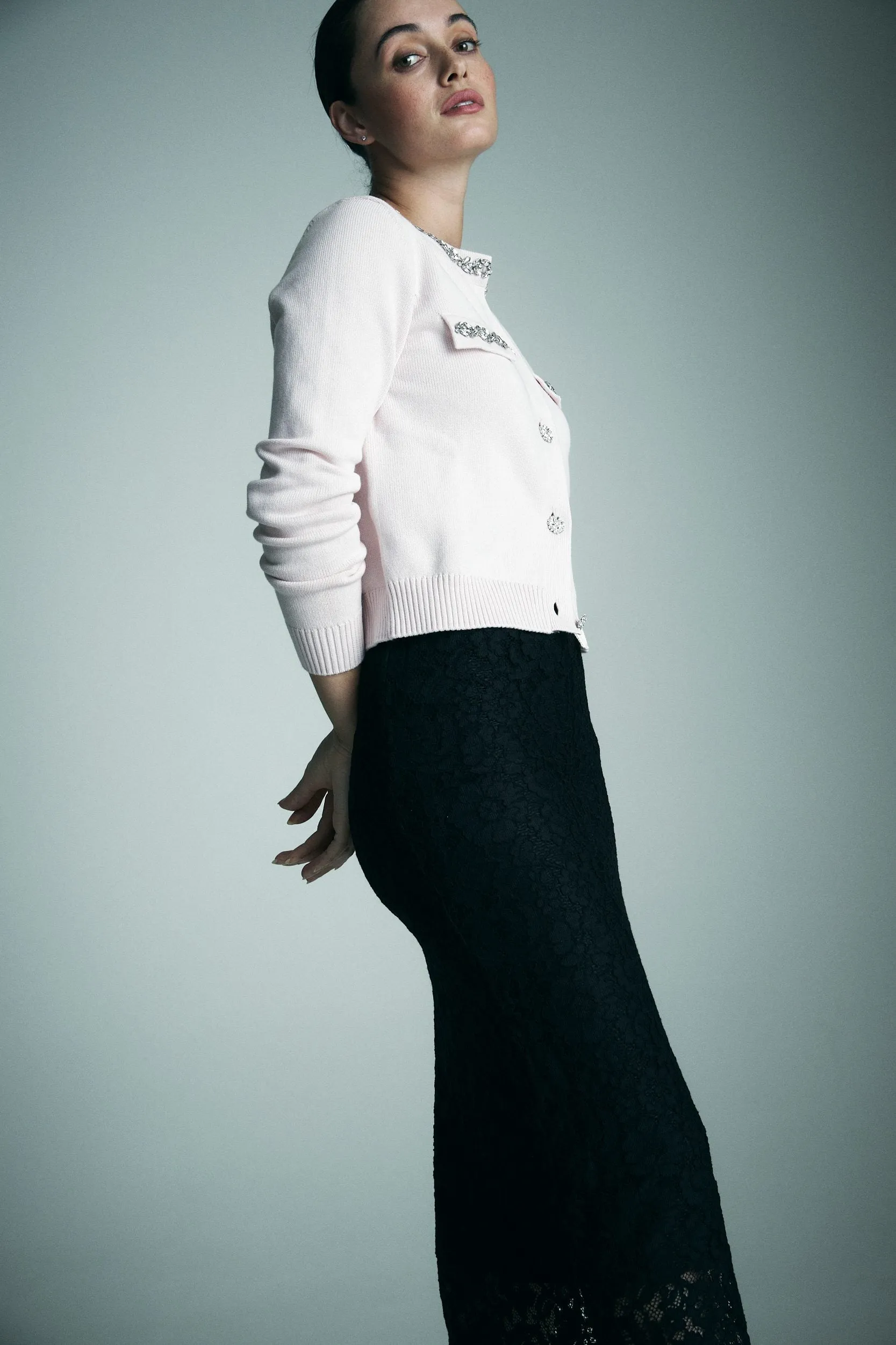 Cardigan embellished with stones sold by Tristan Style product image thumbnail 5