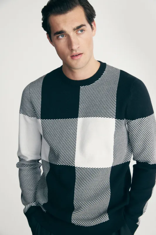 Checked jacquard sweater sold by Tristan Style