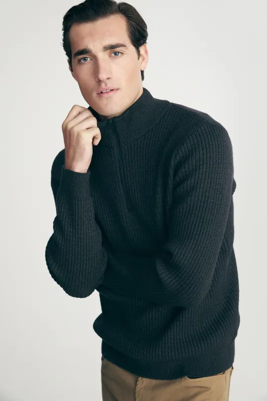 Mock neck sweater with zip sold by Tristan Style