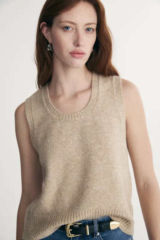 Scoop neck sleeveless top sold by Tristan Style