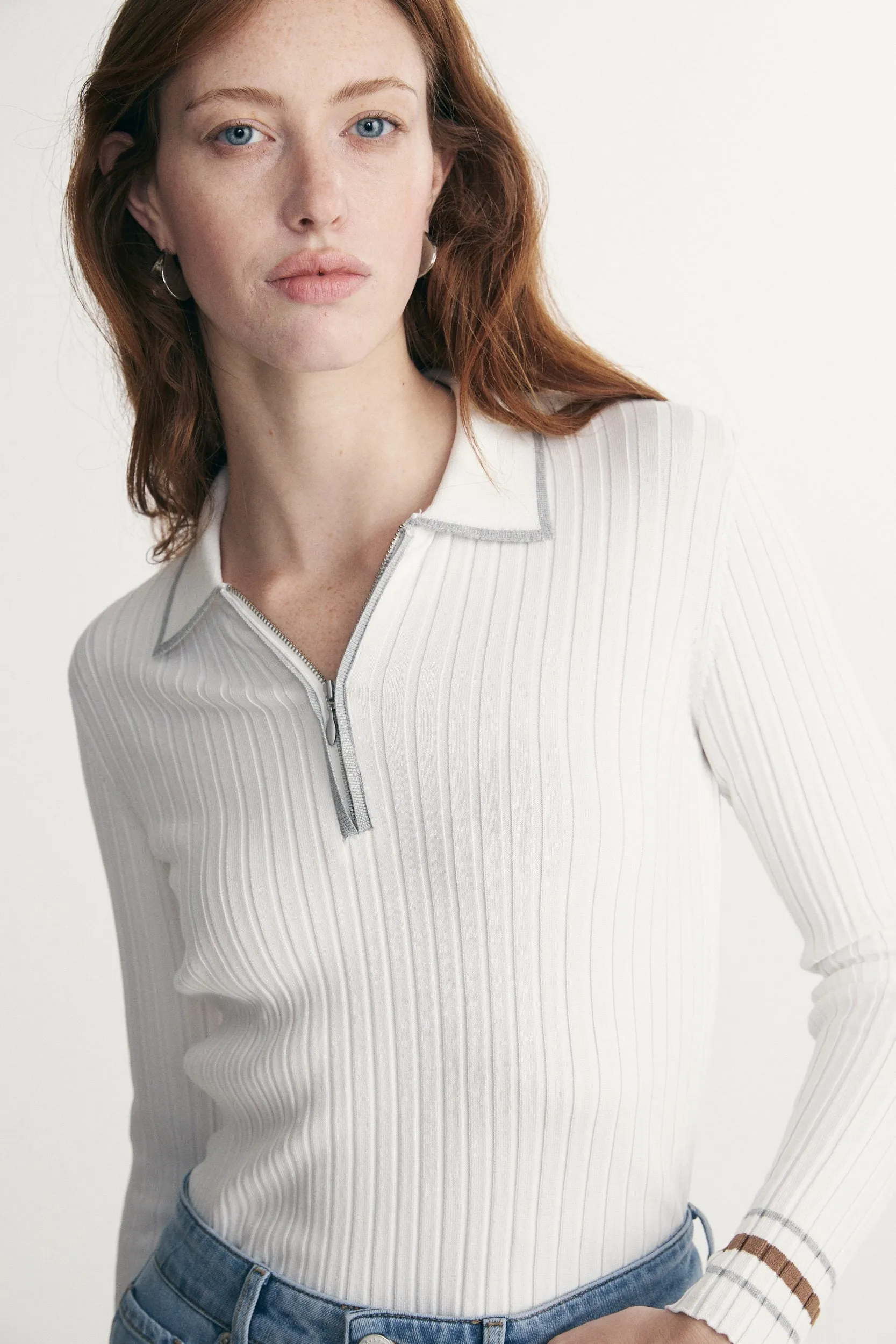 Rib polo sweater sold by Tristan Style