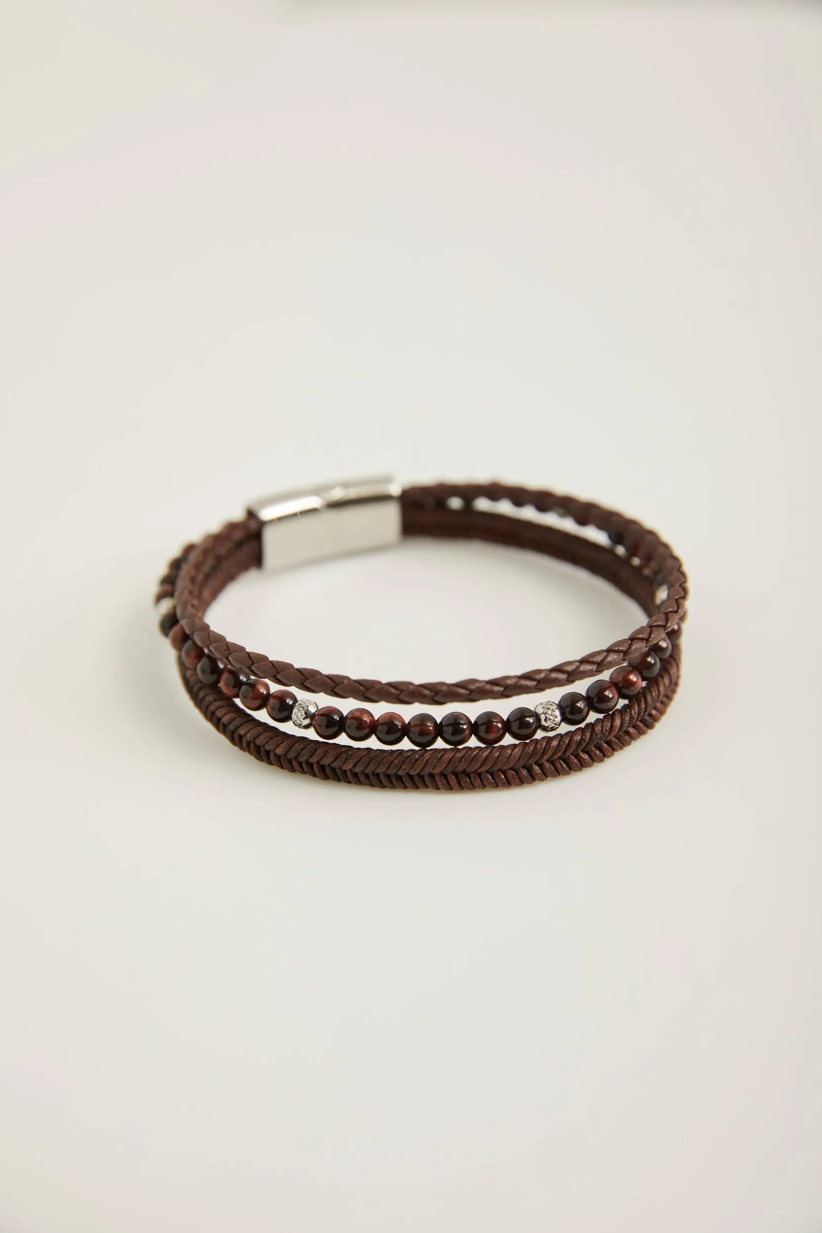 Multi row leather bracelet sold by Tristan Style product image thumbnail 4