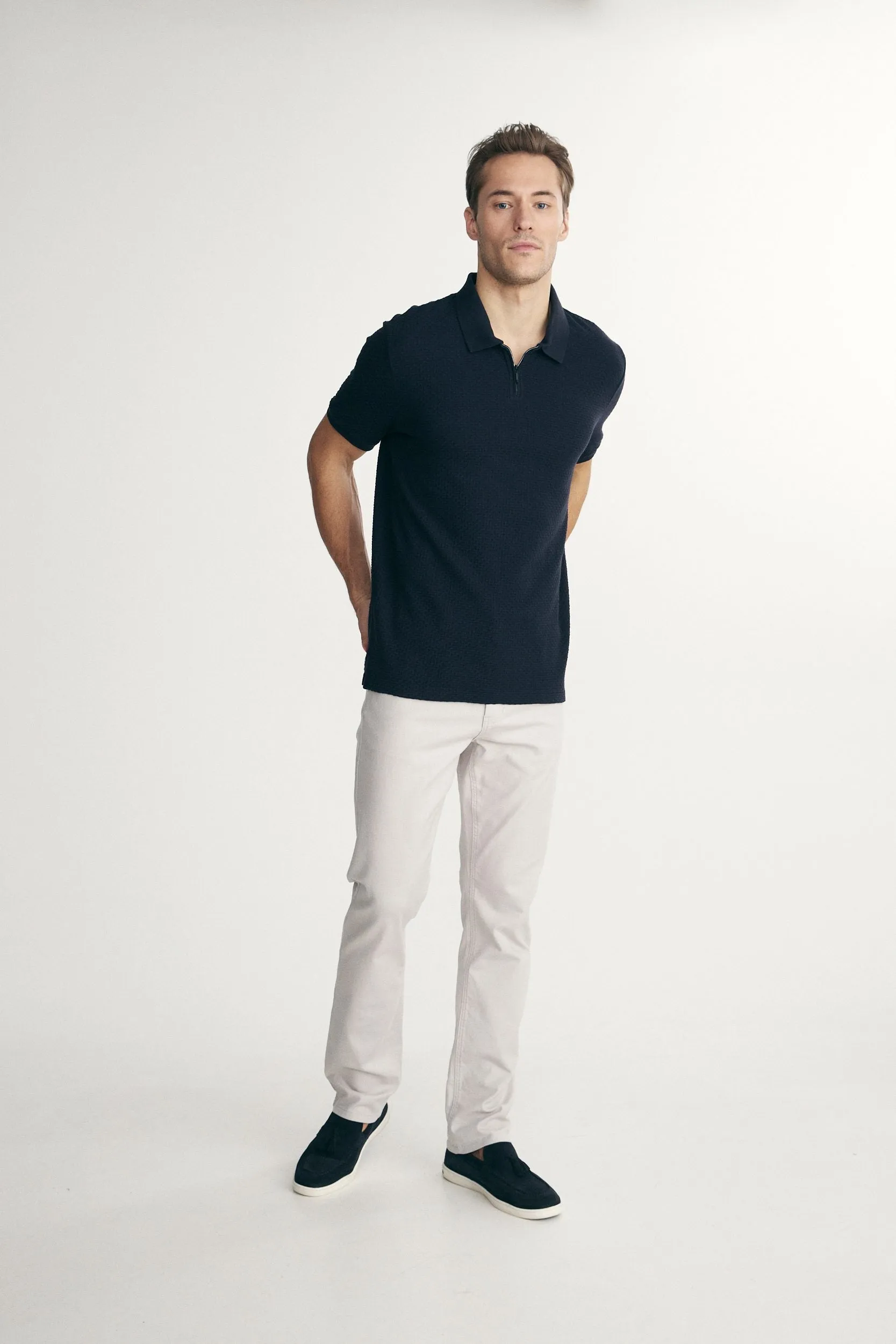 Contrasting detail polo sold by Tristan Style product image thumbnail 3