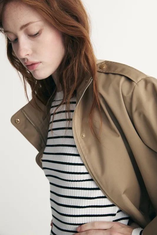 Mock neck coat made by Tristan Style