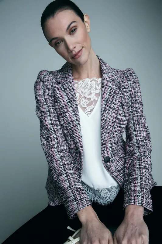 Fitted jacket with puffy sleeve made by Tristan Style