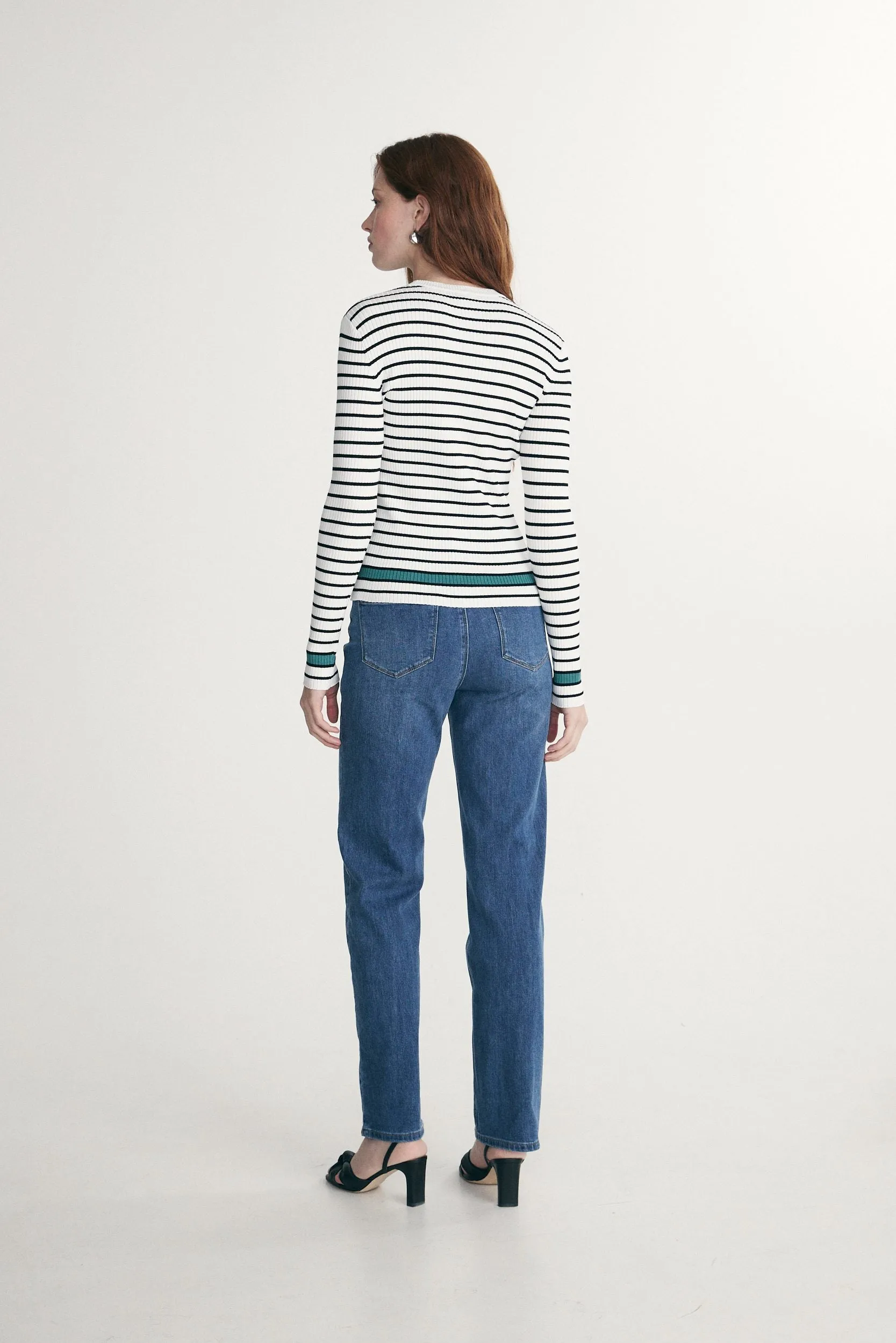Striped rib sweater sold by Tristan Style product image thumbnail 2