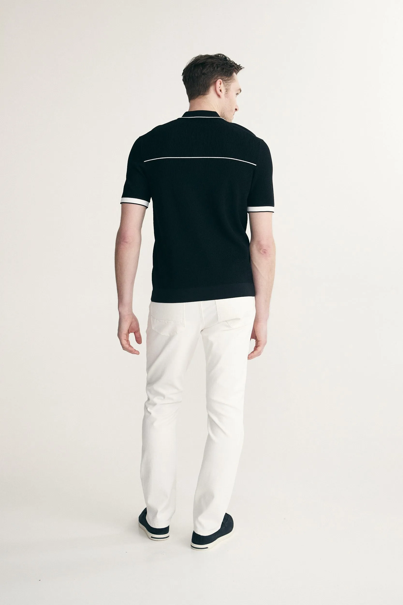 Contrast details knitted polo sold by Tristan Style product image thumbnail 3
