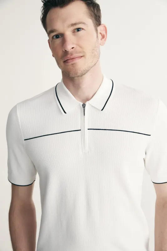 Contrast details knitted polo sold by Tristan Style