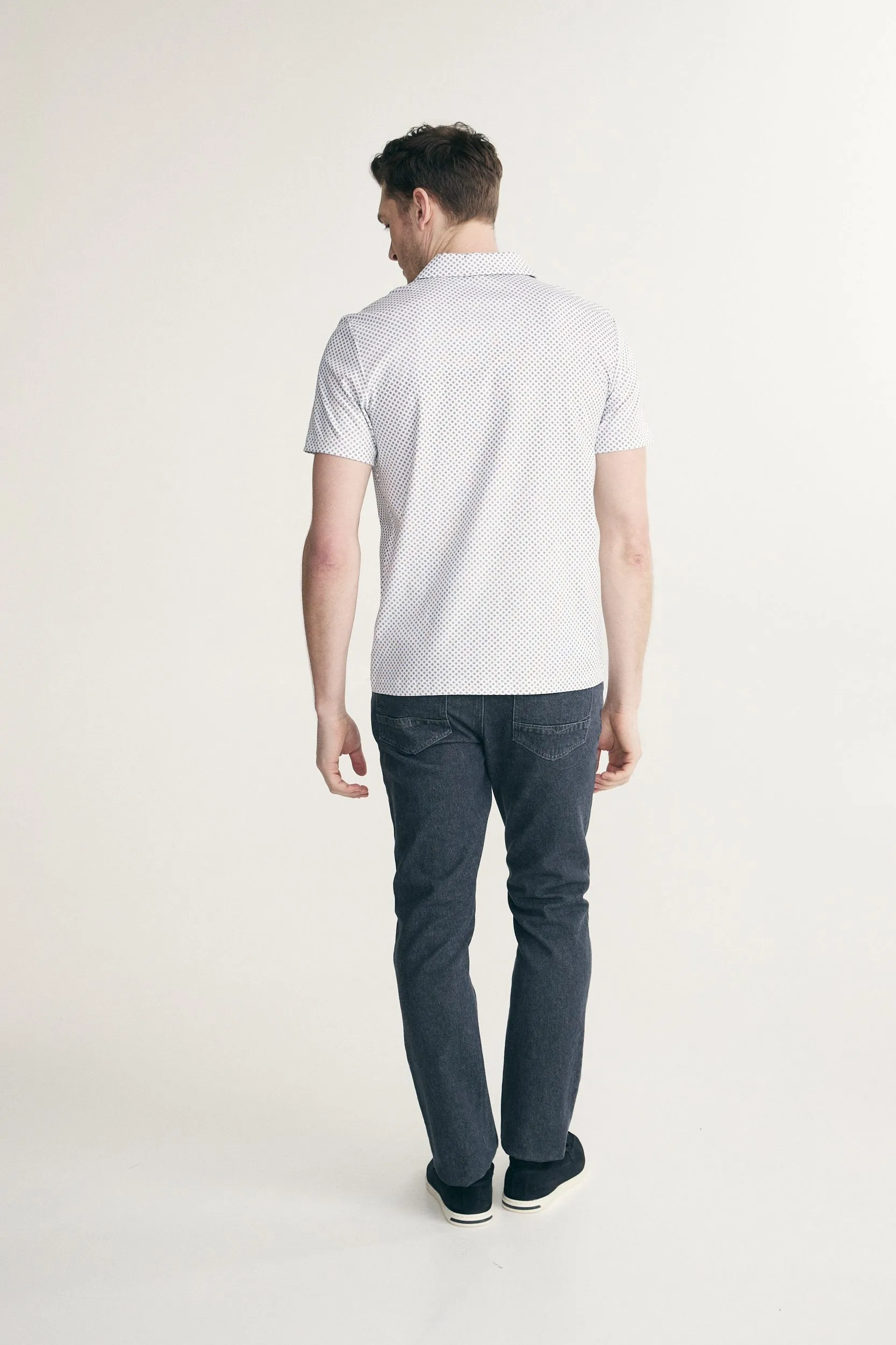 Mercerized cotton printed johnny polo sold by Tristan Style product image thumbnail 2