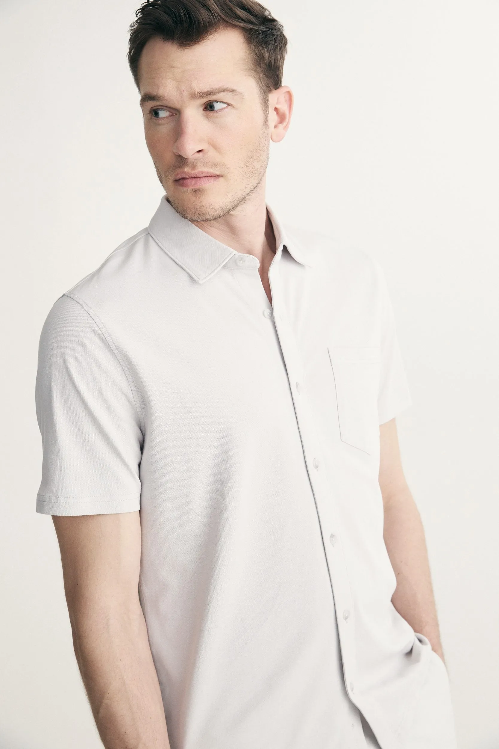 Short sleeves pique shirt sold by Tristan Style product image thumbnail 2