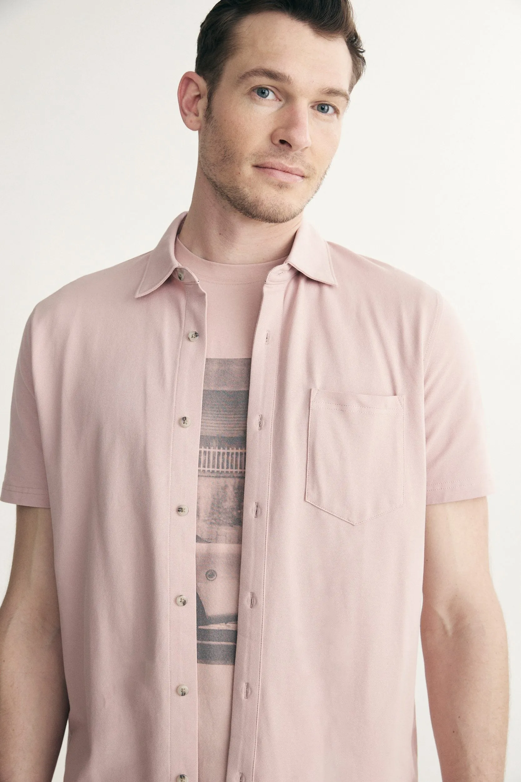 Short sleeves pique shirt sold by Tristan Style