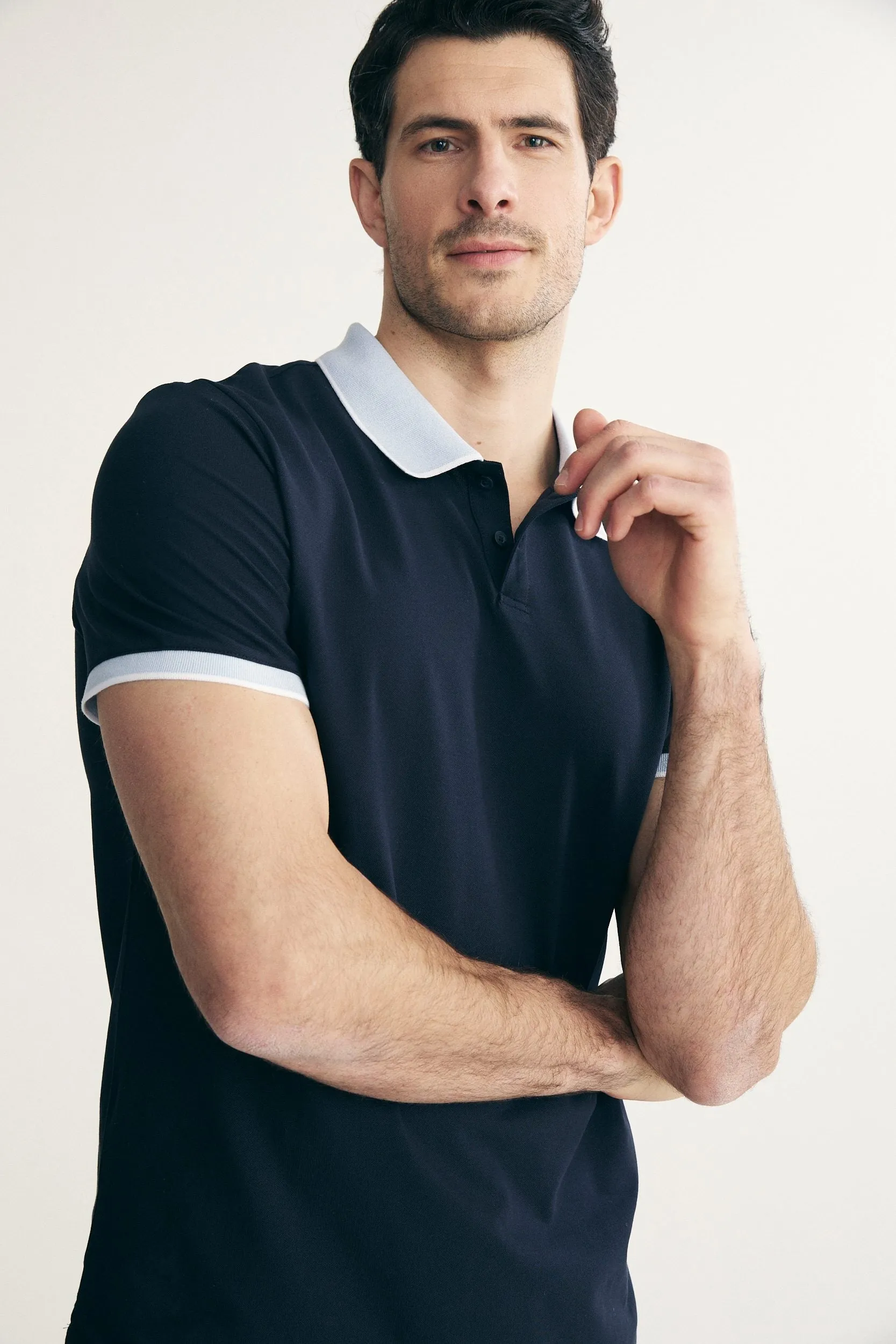 Polo with contrast collar sold by Tristan Style