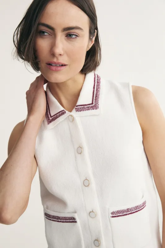 Sleeveless cardigan made by Tristan Style