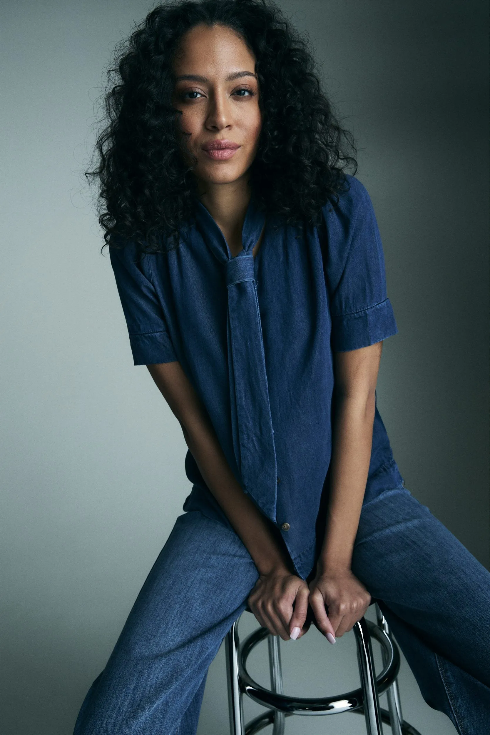 Blouse with tied neck sold by Tristan Style