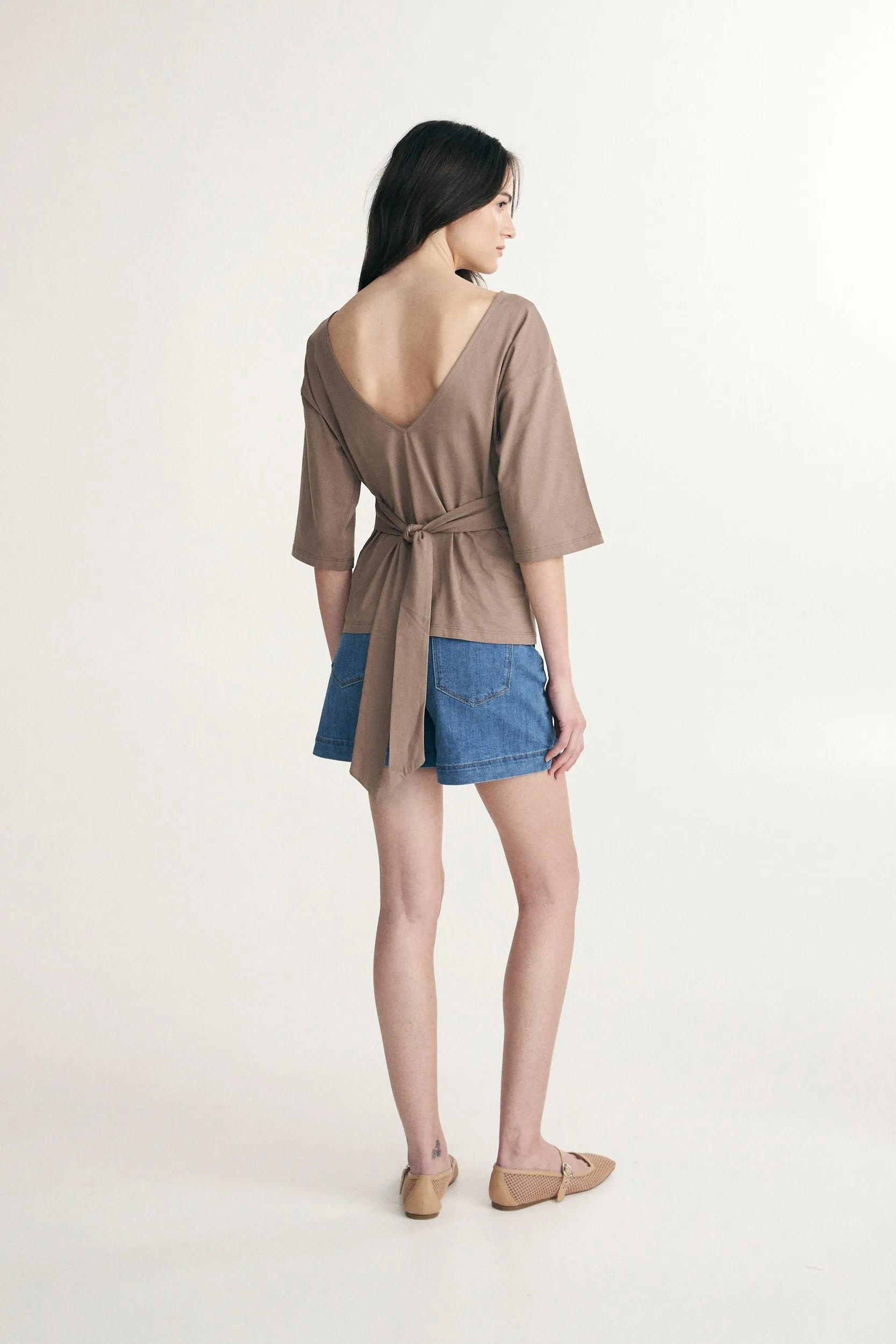 Open back t-shirt sold by Tristan Style product image thumbnail 2