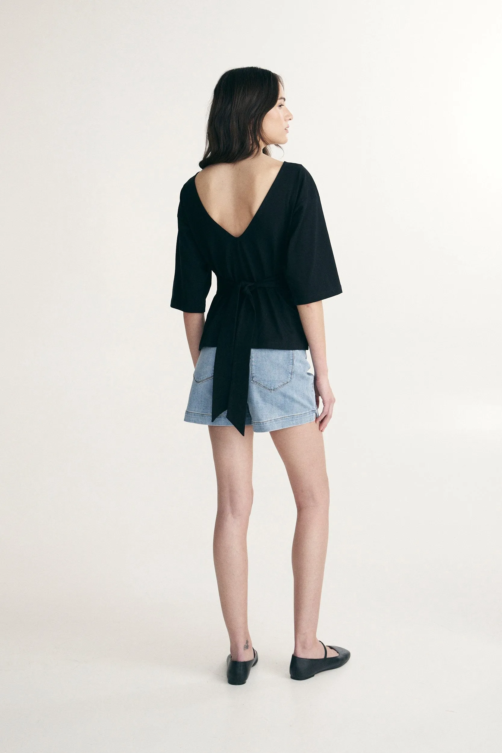 Open back t-shirt sold by Tristan Style product image thumbnail 5