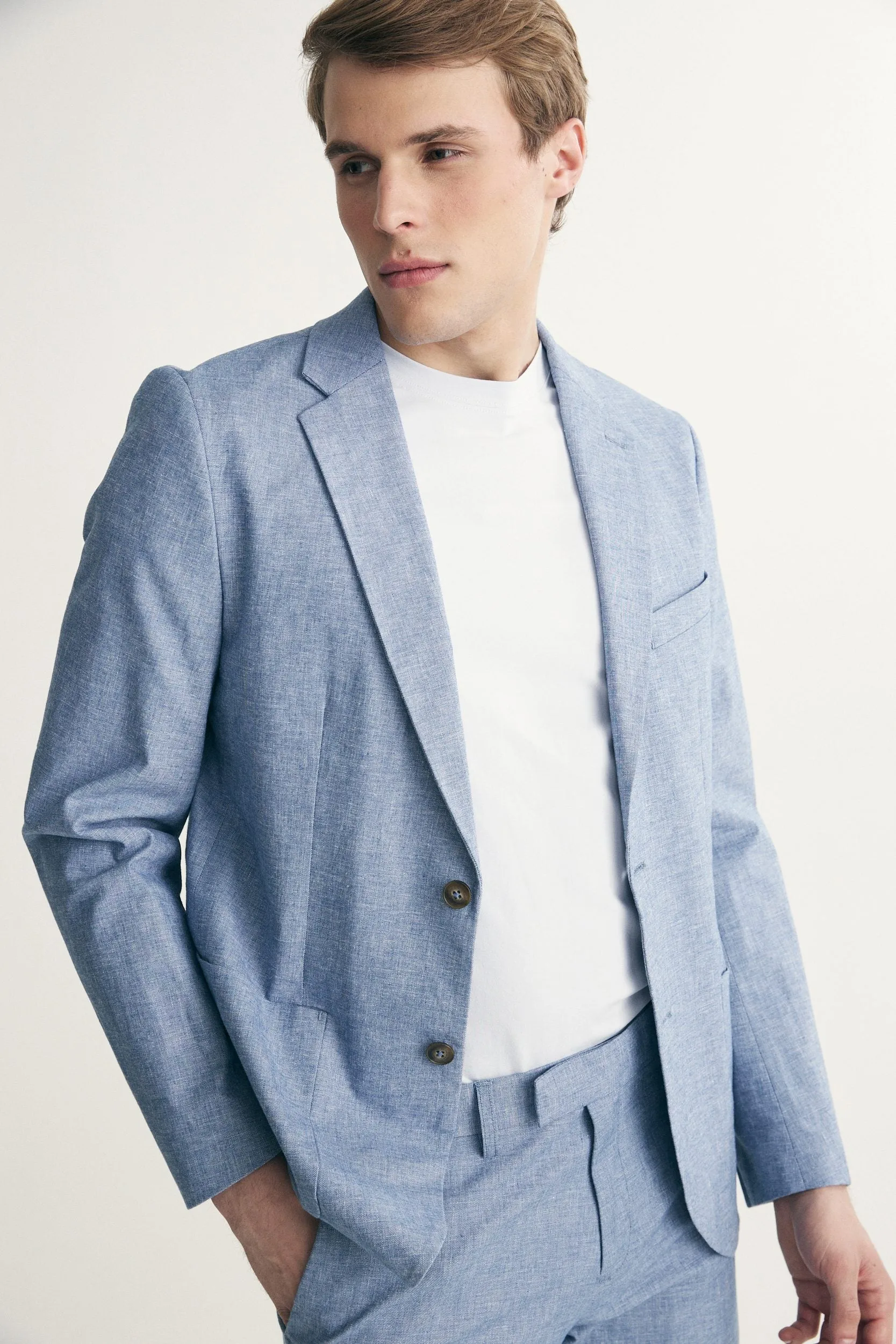 Fitted linen jacket sold by Tristan Style product image thumbnail 4