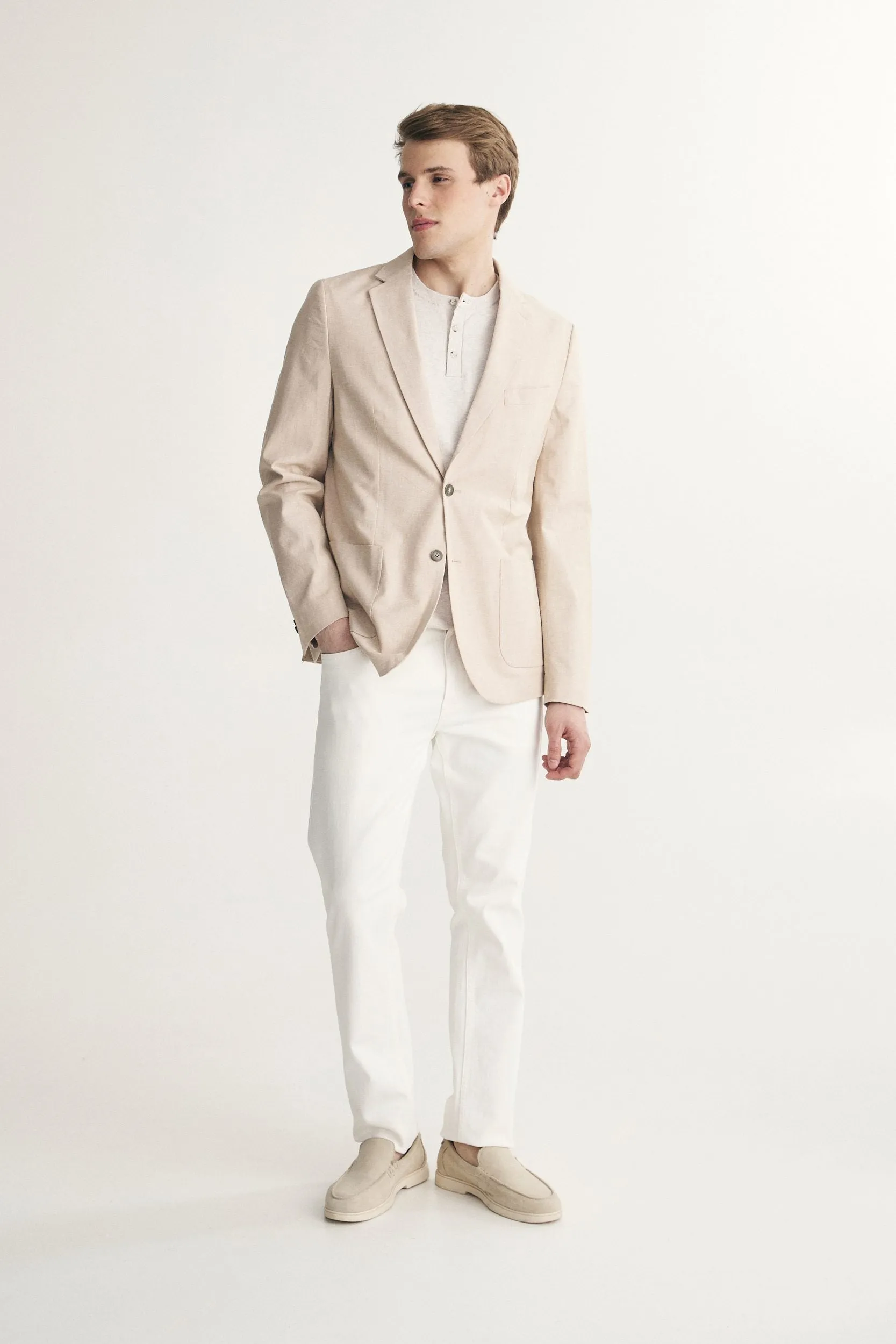 Fitted linen jacket sold by Tristan Style product image thumbnail 3