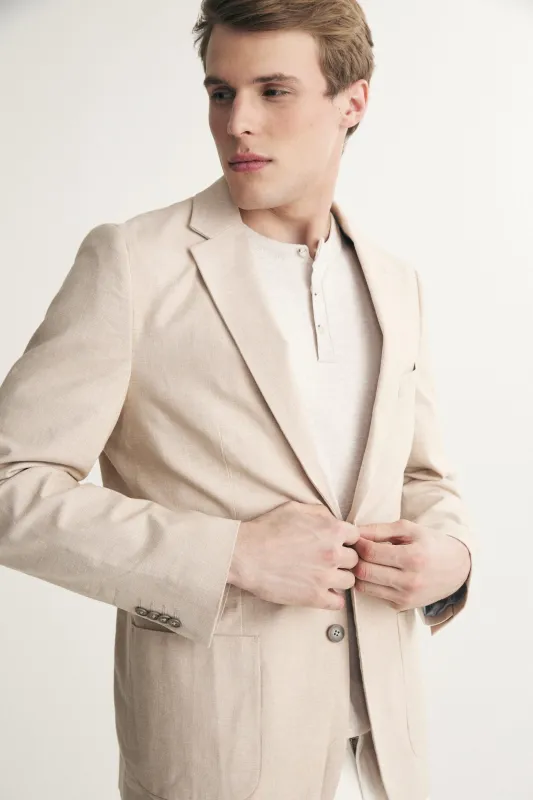 Fitted linen jacket made by Tristan Style