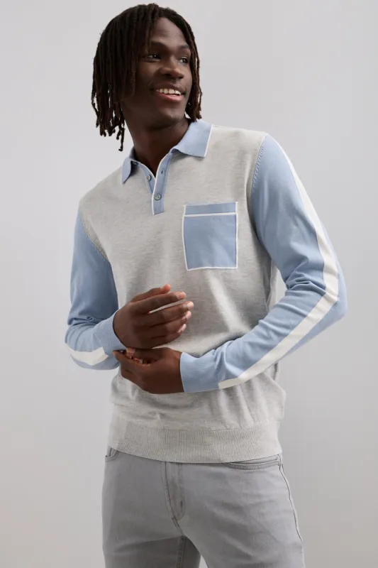 Colour Block Knitted Polo sold by Tristan Style