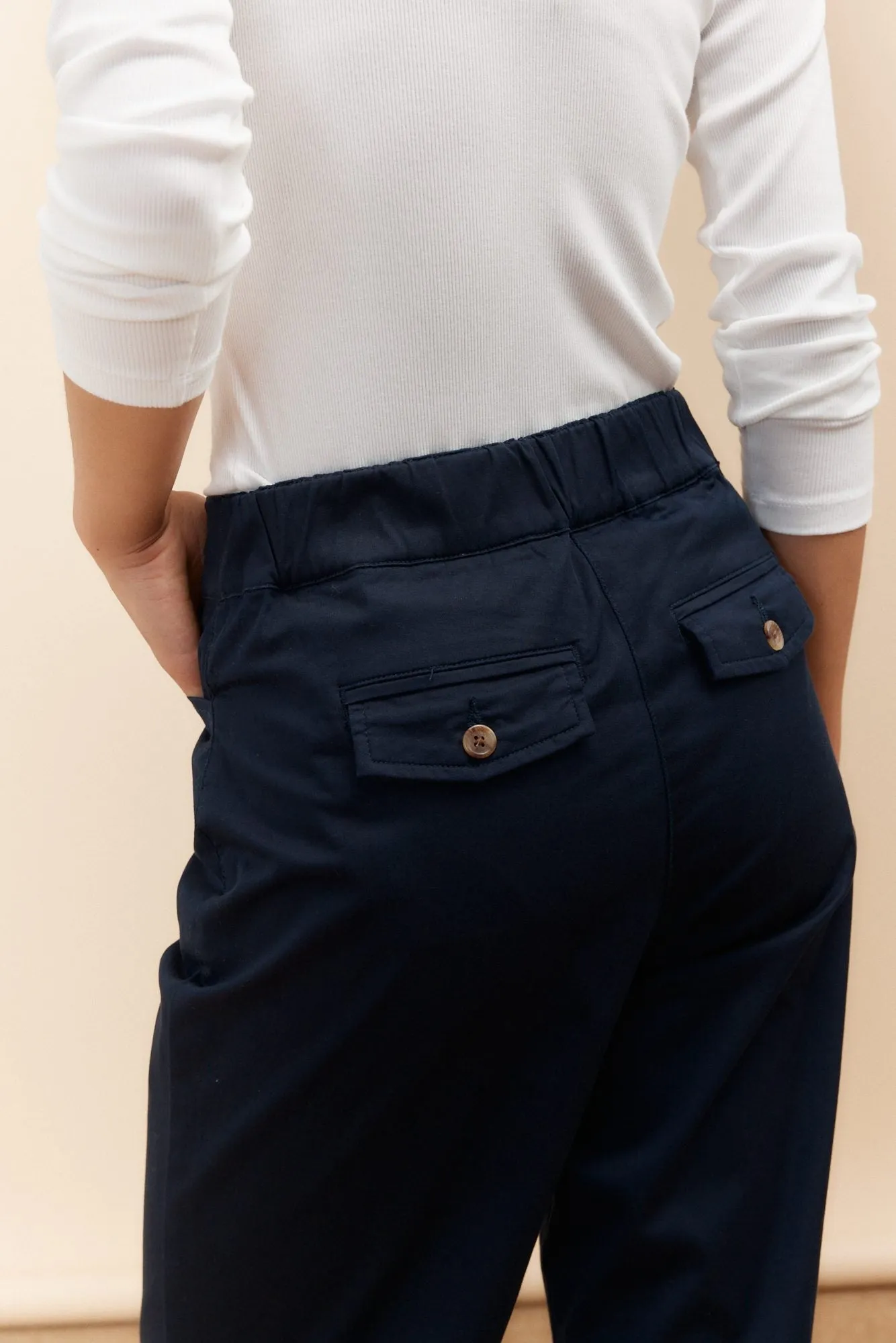 Adjustable ankle high-rise pants sold by Tristan Style product image thumbnail 3