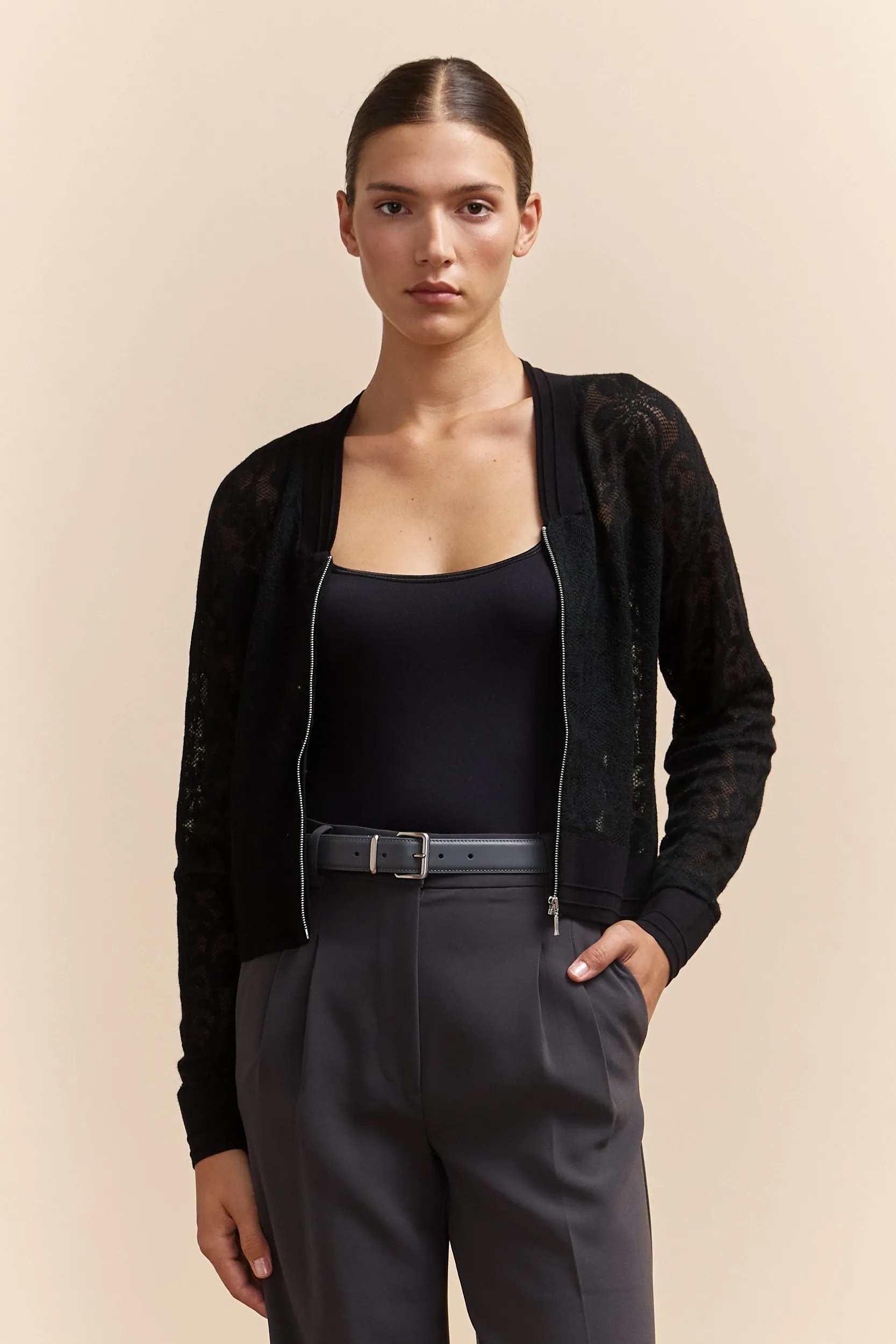 Lace effect cardigan sold by Tristan Style