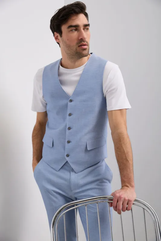 Fitted two tone vest with flaps sold by Tristan Style