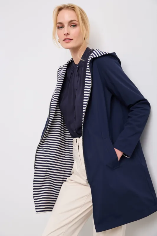 Long reversible coat with hood sold by Tristan Style