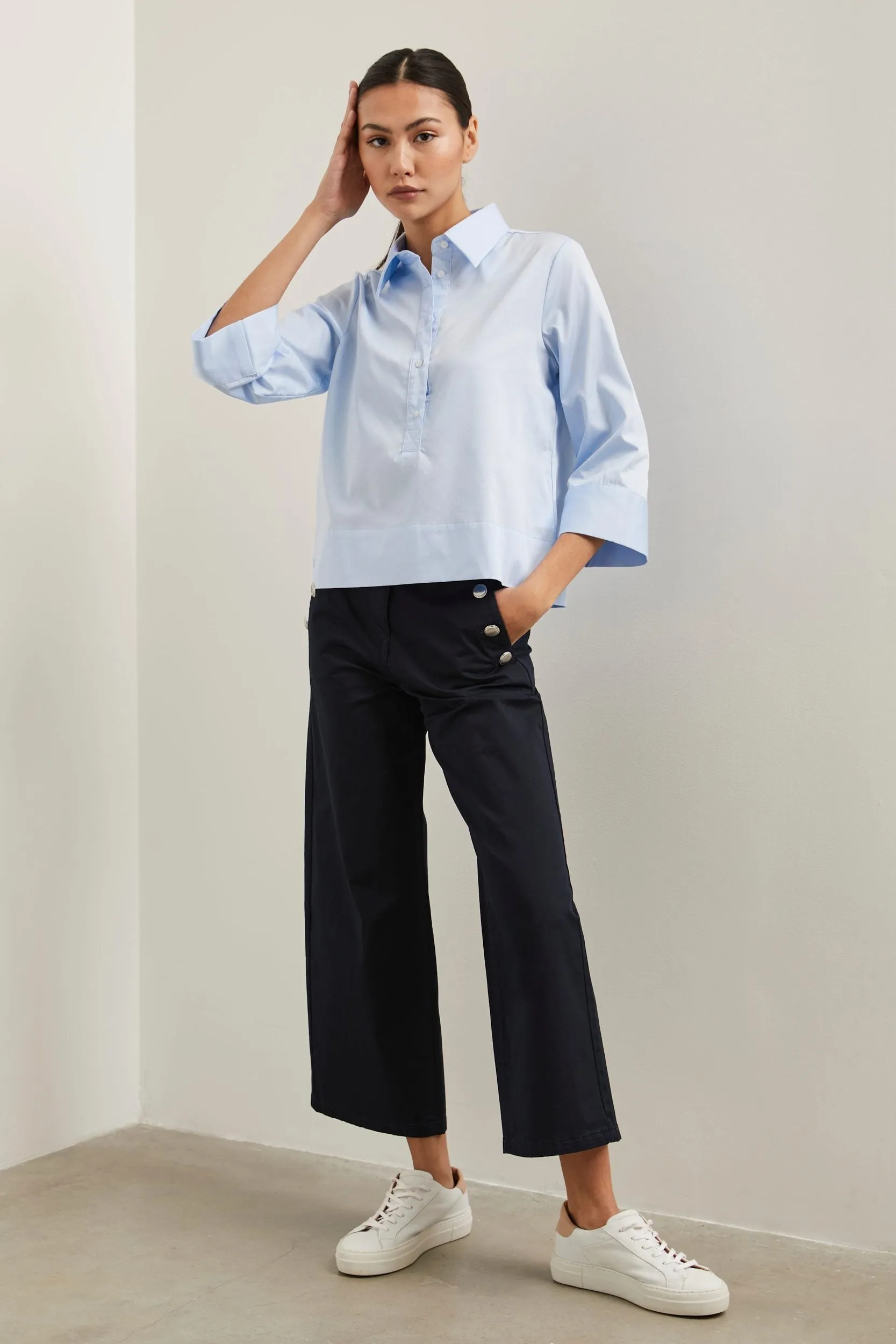 Wide leg high waist cropped pant sold by Tristan Style product image thumbnail 5