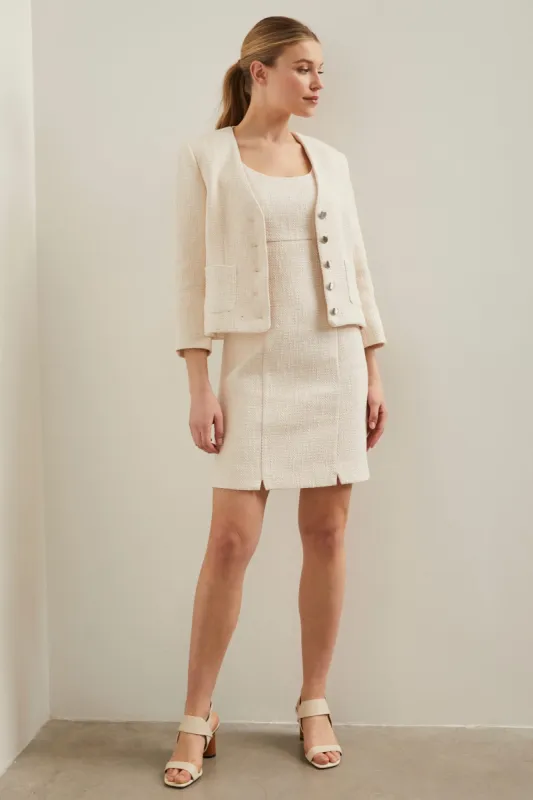 Fitted tweed dress with front sold by Tristan Style