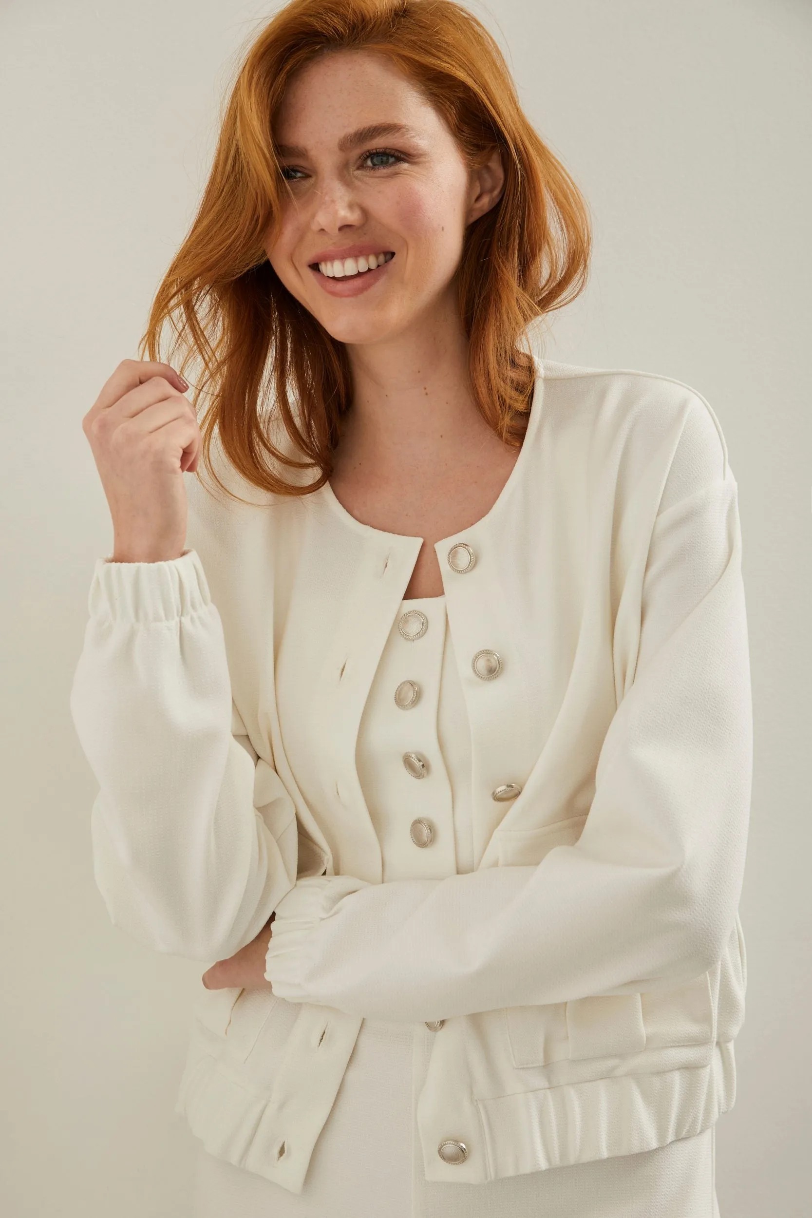 Bomber jacket with applied pockets sold by Tristan Style