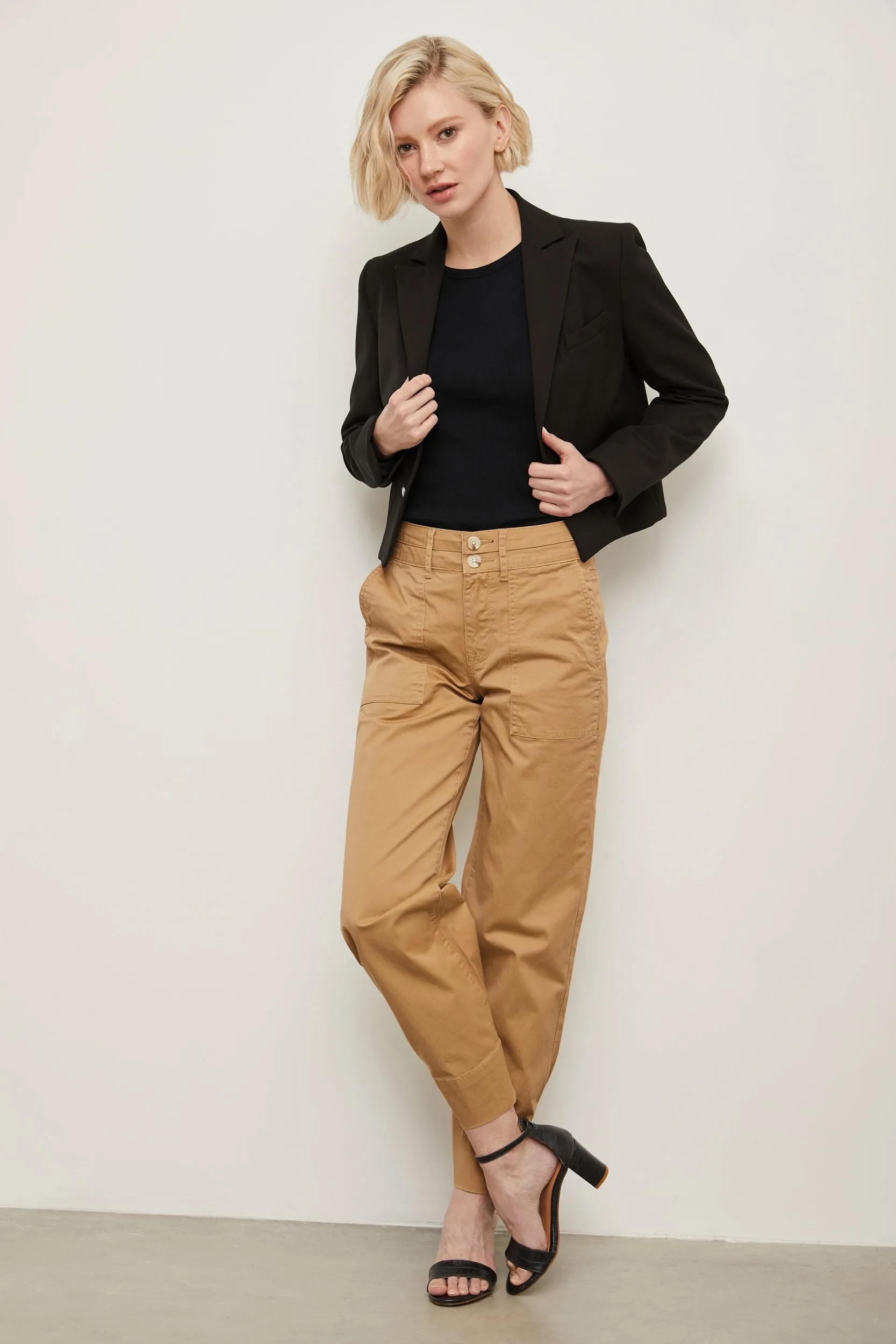 High waist pant with adjustable hem sold by Tristan Style