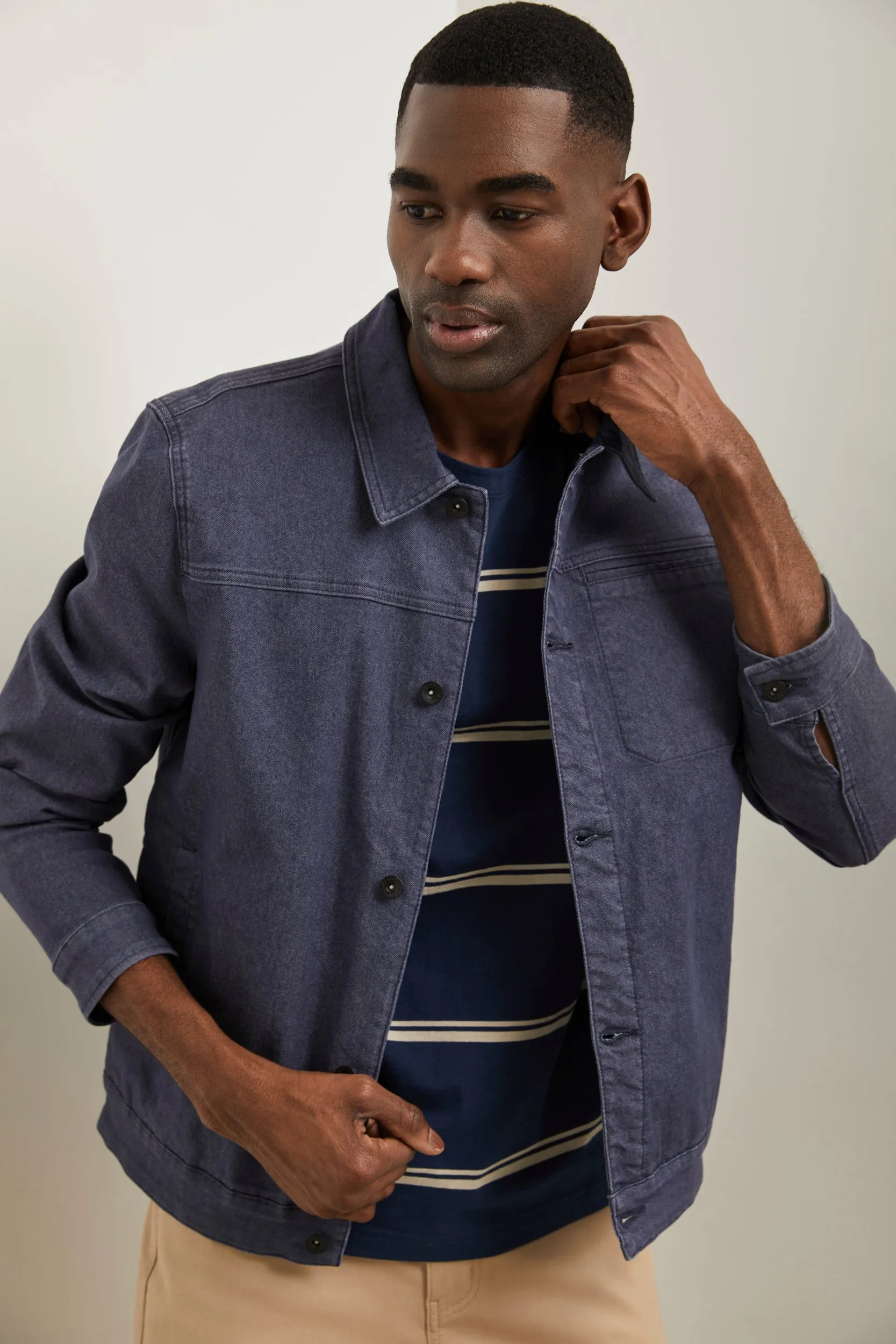 Jean jacket with zipper sold by Tristan Style product image thumbnail 2