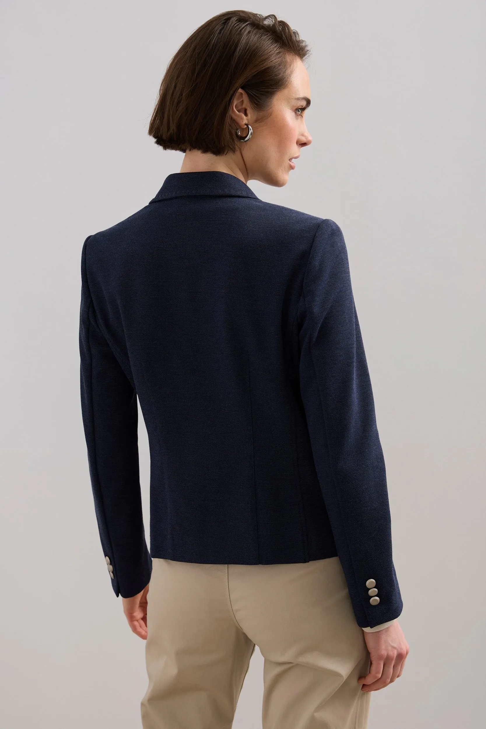 Double Breasted Stretch Textured Jacket sold by Tristan Style product image thumbnail 4