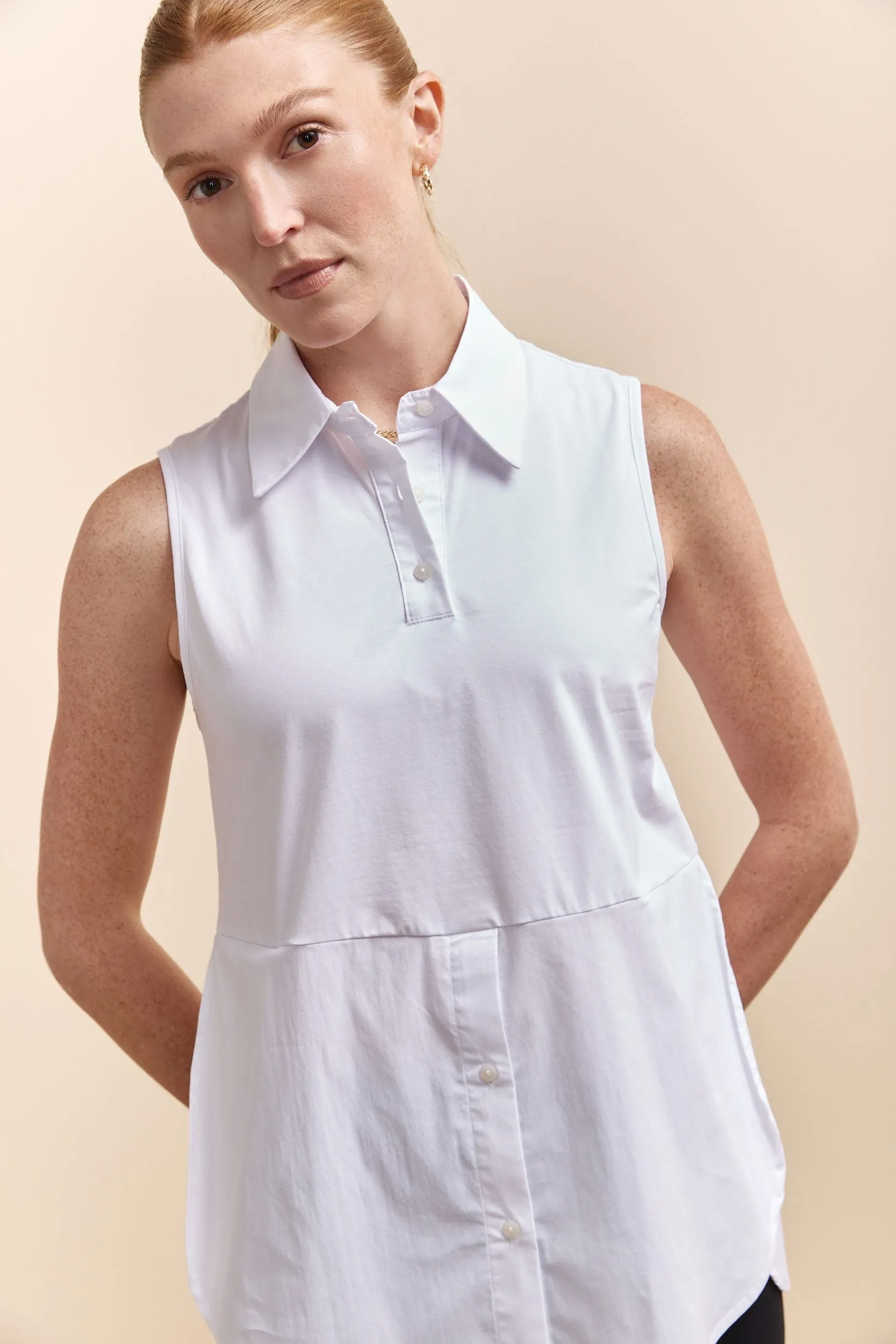 Jersey & woven top for layering sold by Tristan Style product image thumbnail 3