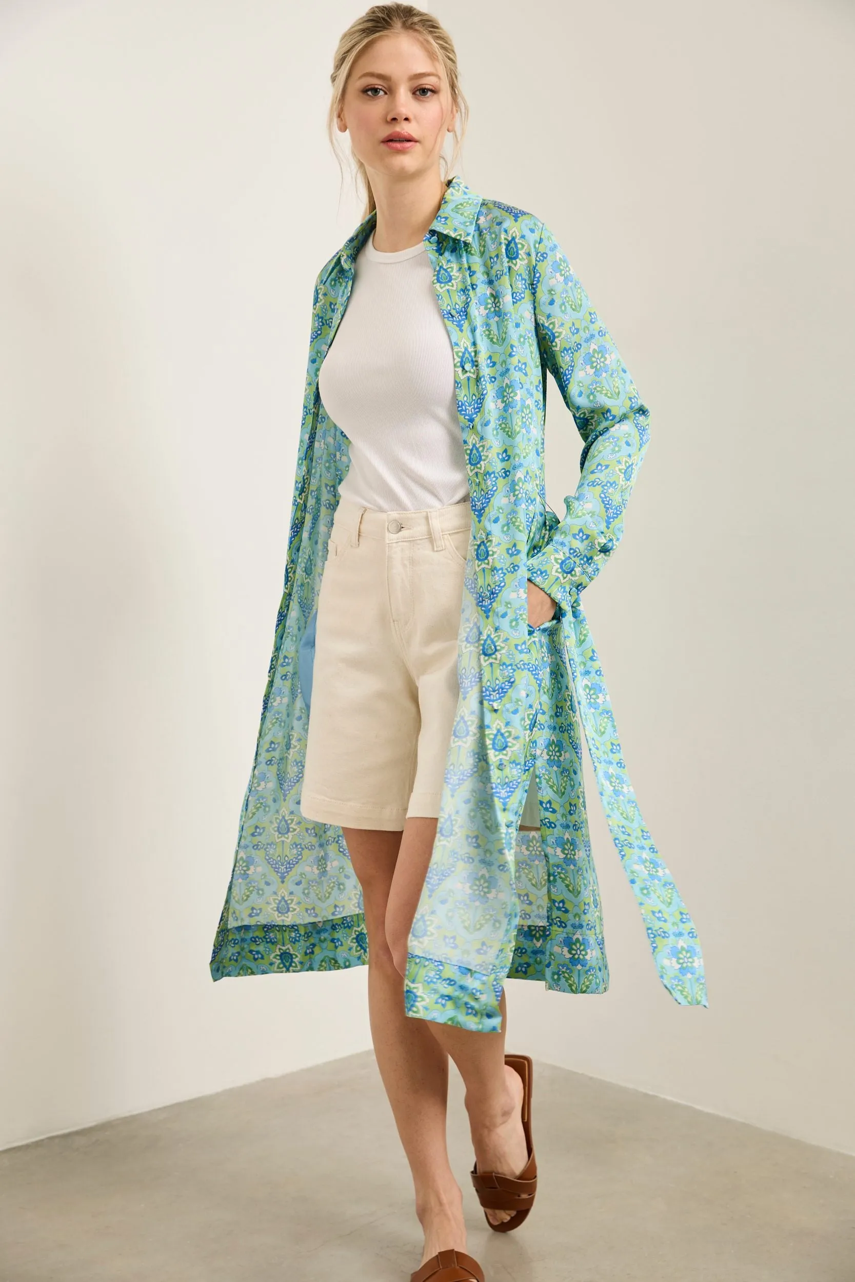 Floral shirt dress tied at front sold by Tristan Style product image thumbnail 2
