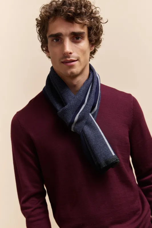 Herringbone stripes brushed scarf sold by Tristan Style