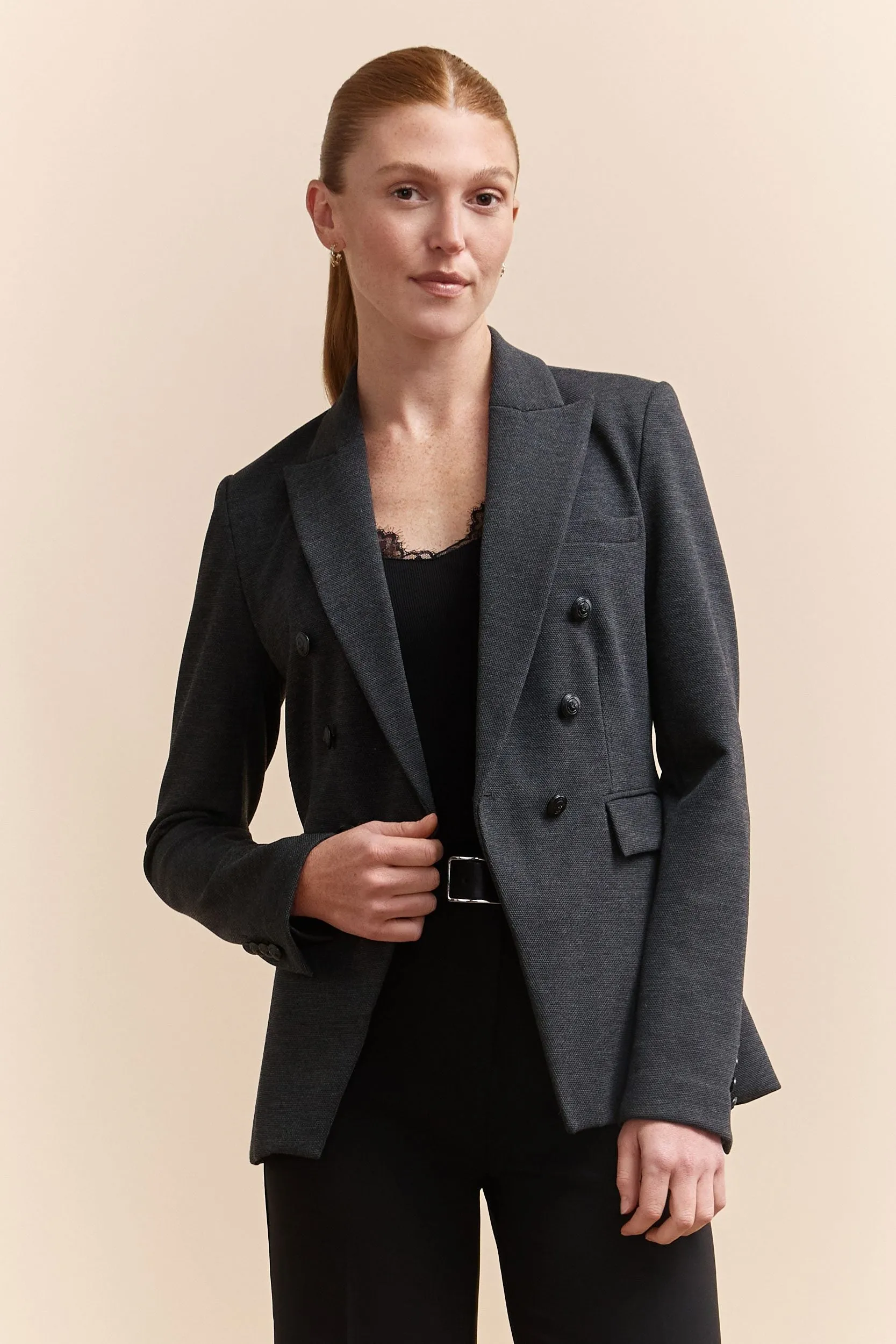 Double-Breasted Stretch Blazer sold by Tristan Style