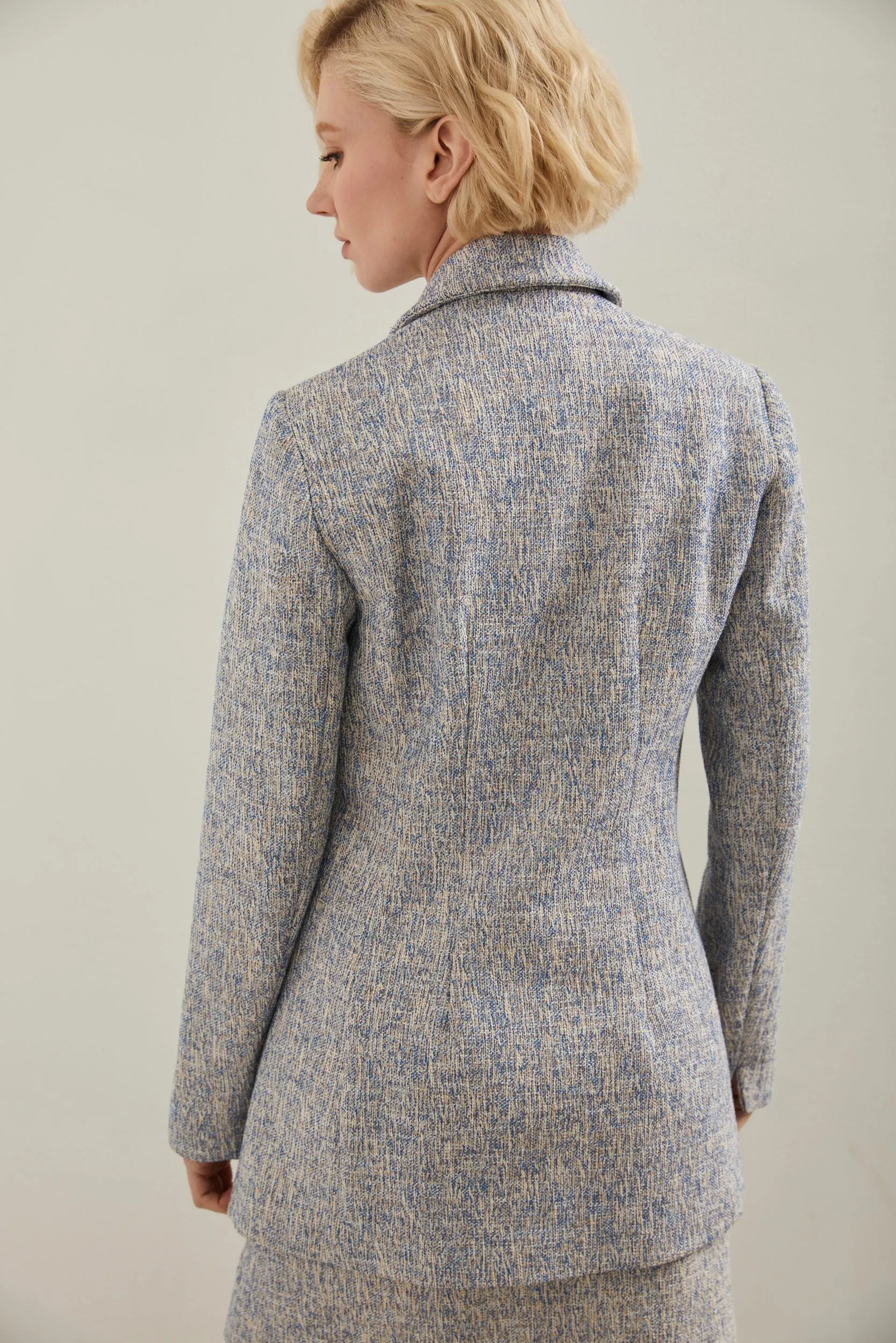 Double breast tweed jacket sold by Tristan Style product image thumbnail 3