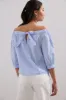 Striped off shoulder top sold by Tristan Style