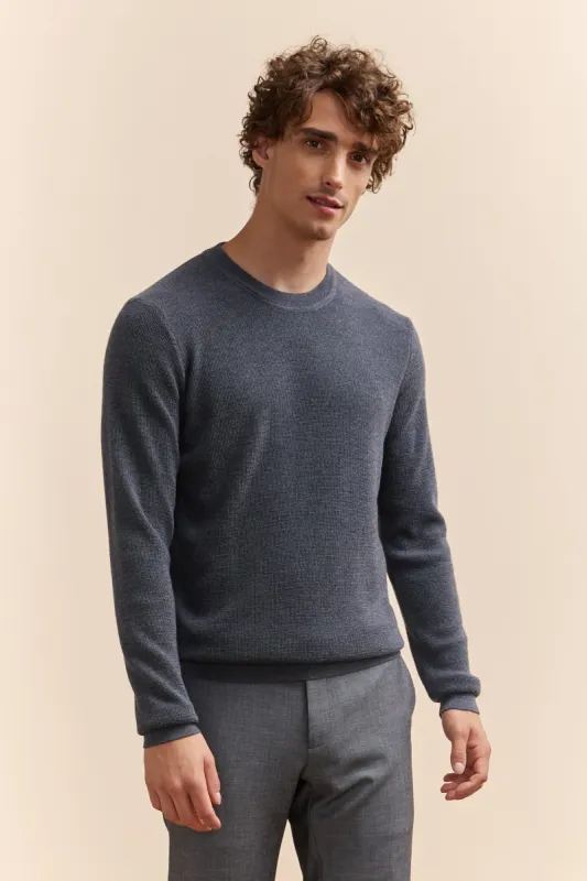 Washable wool textured sweater sold by Tristan Style