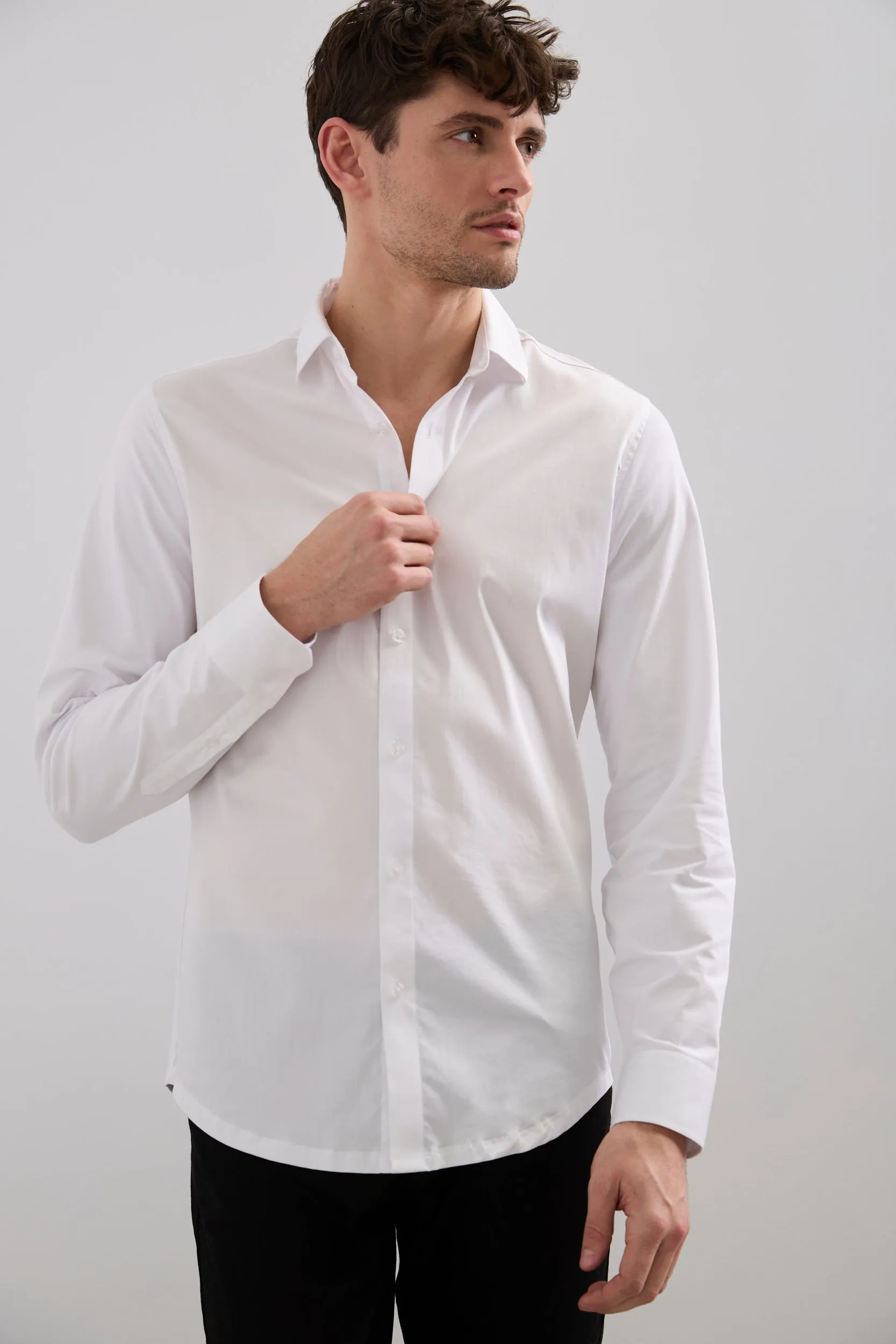 Jersey back & sleeve fitted shirt sold by Tristan Style product image thumbnail 3