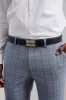 Plate buckle reversible leather belt sold by Tristan Style