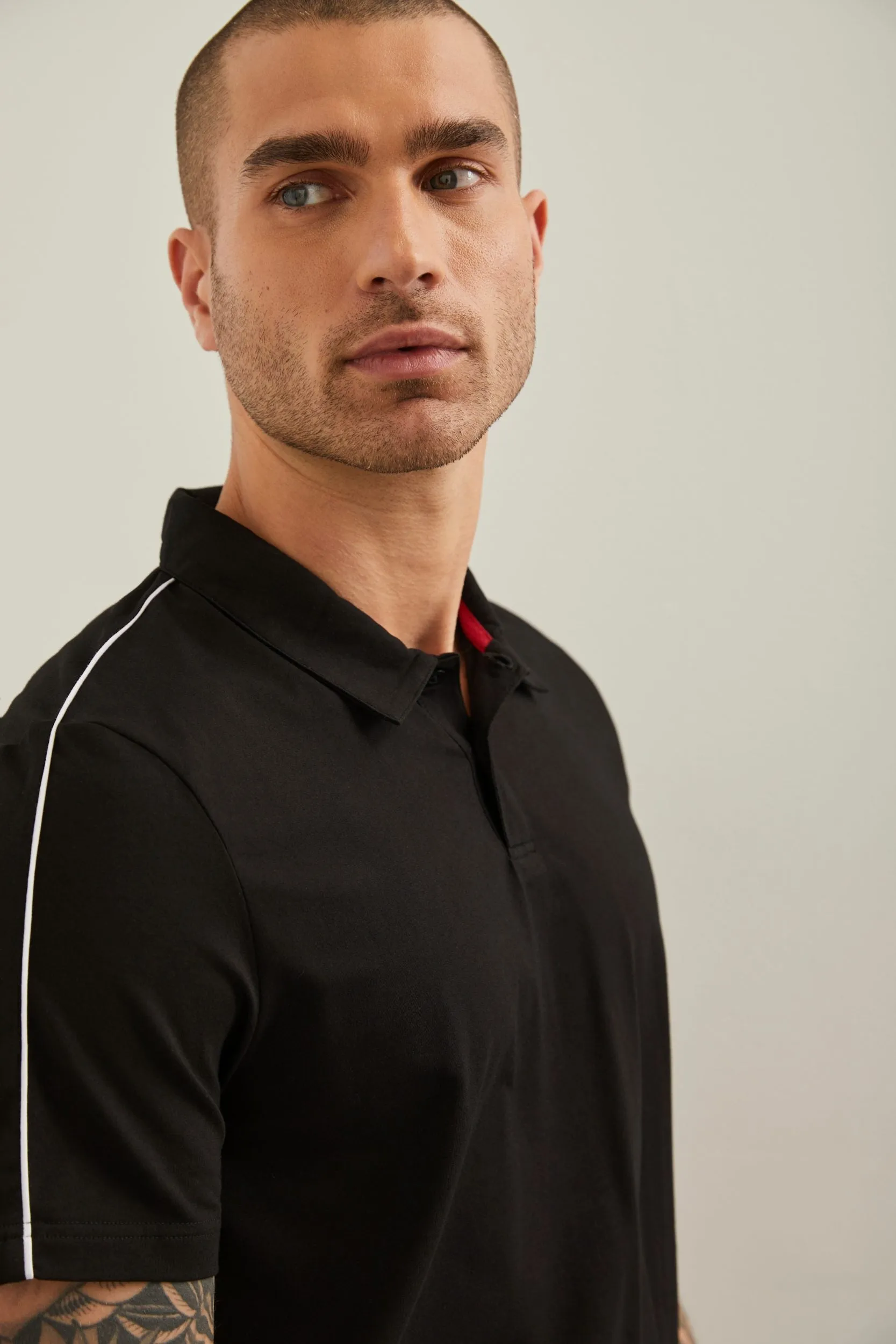 Contrasting detail polo sold by Tristan Style product image thumbnail 2