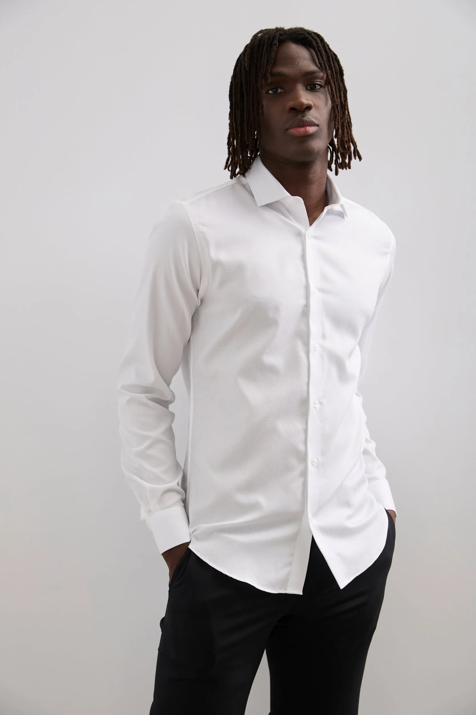 Extra-fitted non-iron textured shirt sold by Tristan Style product image thumbnail 4