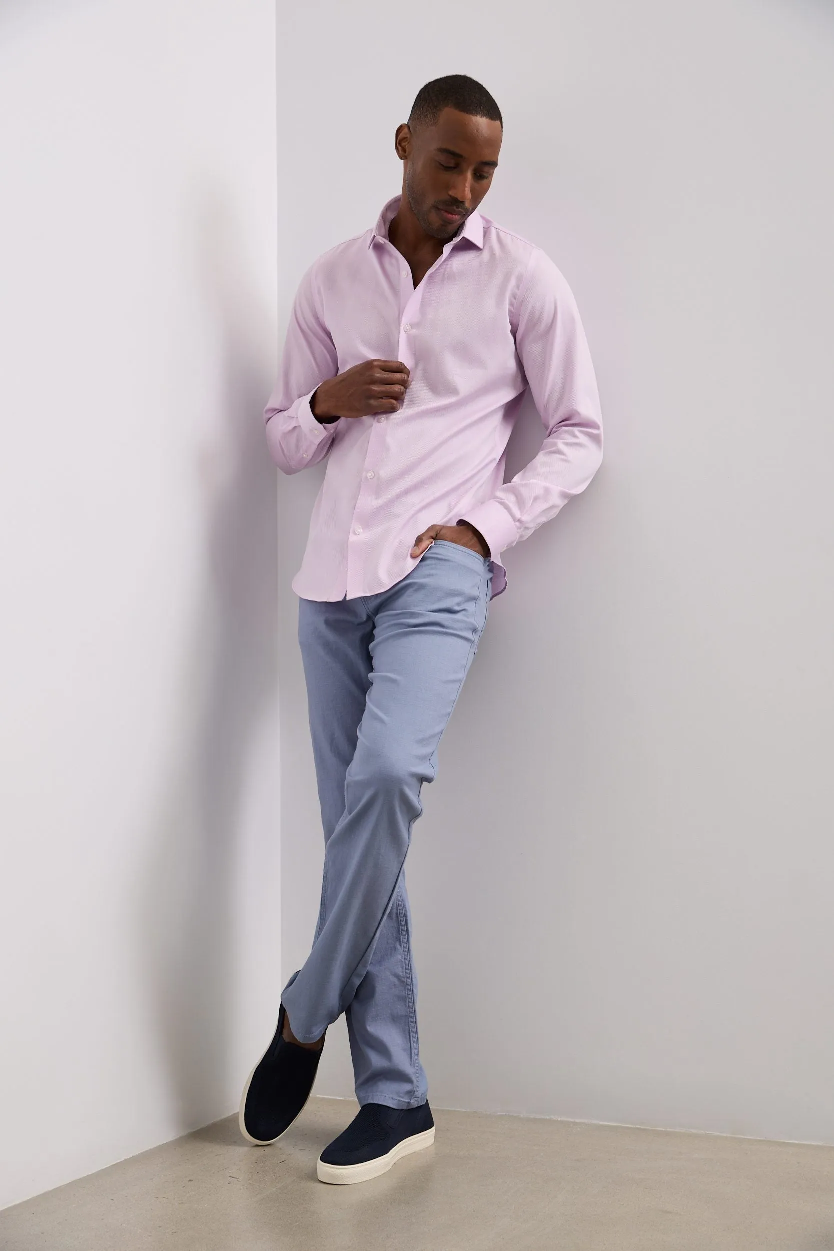 Extra-fitted non-iron textured shirt sold by Tristan Style product image thumbnail 3