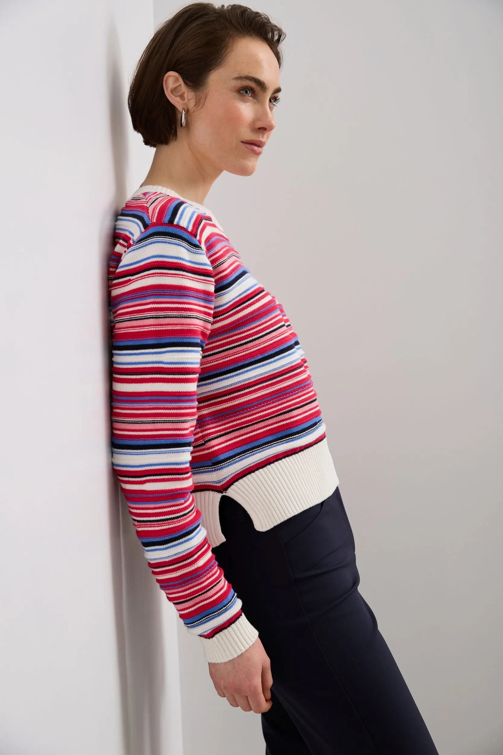 Oversized multicolored crew neck sweater sold by Tristan Style product image thumbnail 2