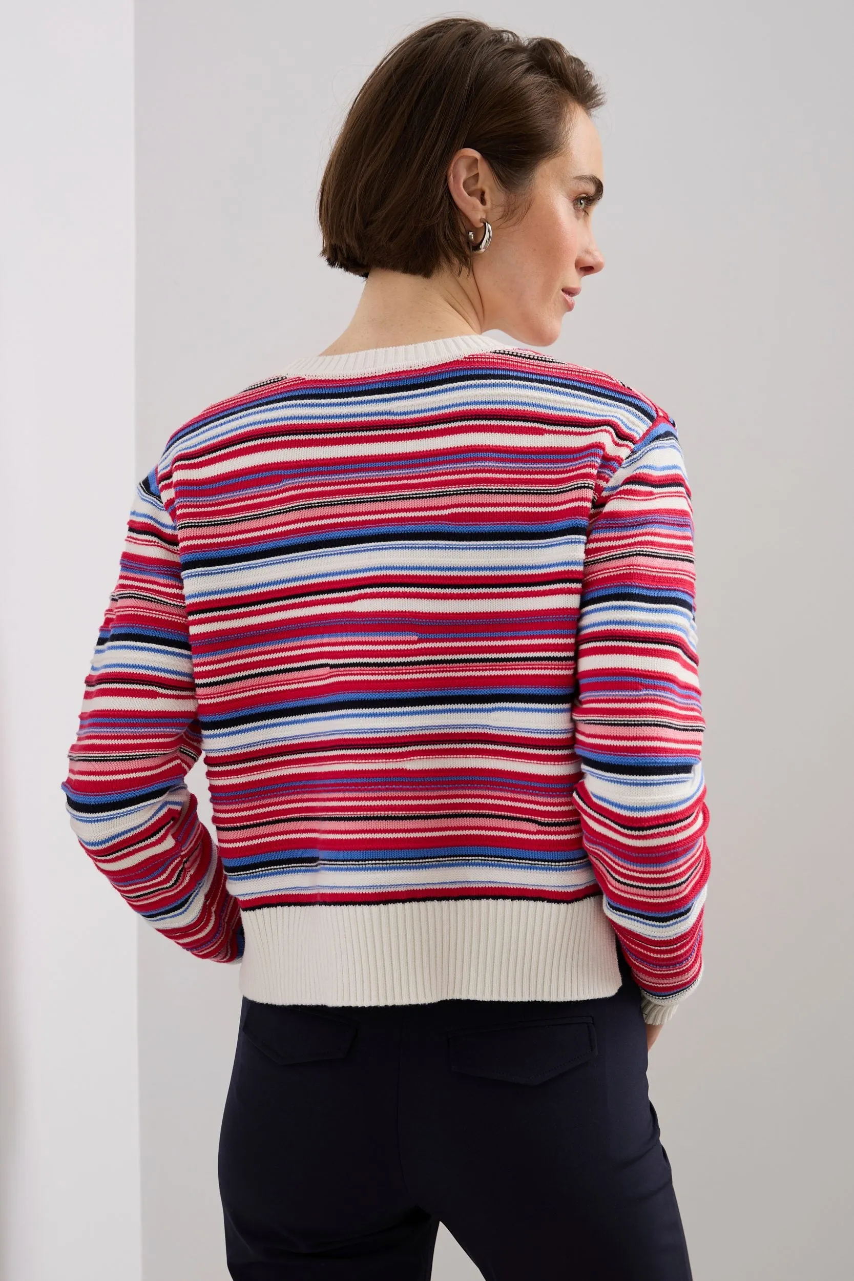 Oversized multicolored crew neck sweater sold by Tristan Style product image thumbnail 3